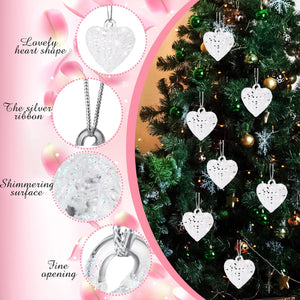 21 Pieces Valentine's Day Glass Heart Ornaments Clear Heart Hanging Glass Decorations