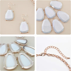 Chunky Bubble Statement Collar Necklace with Earrings for Women