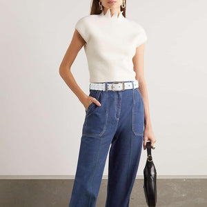 White Belts for Jeans, Leather Dress Belts for Women Dressy