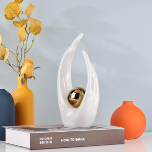 White Ceramic Abstract Statues and Sculptures Modern Home Decor