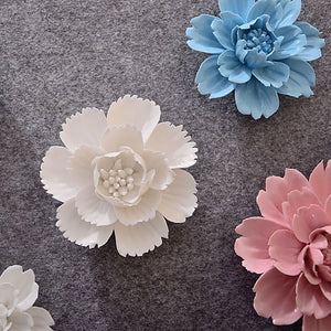 Peony Ceramic Flower Wall Decor Artificial 3D Flower Wall Art Home Decor