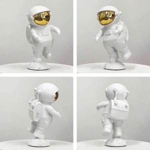 Astronaut Figurine Sculpture Home Decor Modern Statue Table Centerpiece Crafts Polyresin Arts Gifts White 7.5 inch