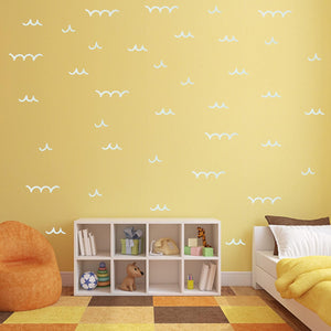 Ocean Wave Lines Pattern Wall Decal - Sea Waves Wall Stickers