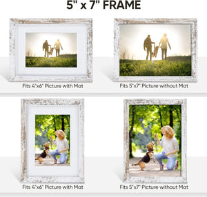 5x7 Picture Frame Set of 2, Picture Frames with Tempered Glass,