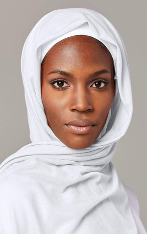 Head Wraps for Women Turban Hair Scarf African Extra Long Stretch Jersey Summer , White