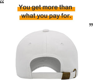 Classic Trucker Low Profile Hat Men Women Baseball Cap Dad Hat Adjustable Unconstructed Plain Cap, White Classic