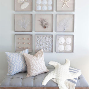 White Starfish Shaped Pillow, Starfish Decorative Velvet Pillow Ocean Series Cushion, 20 X 20 Inch