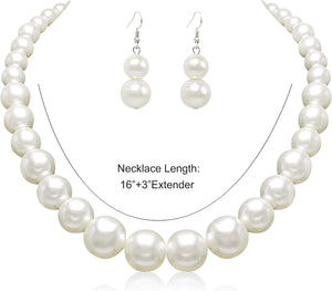 Pearl Choker Necklace for Women Faux Pearl Beads Set