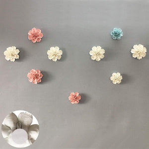 Ceramic Wall Flowers 3D Handmade Art Decor Wall Hanging Decorative White Peony