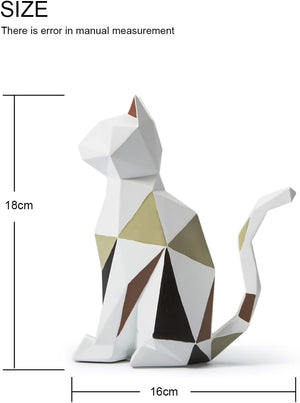 Cat Statue Sculpture Modern Figurine Decor Home Gifts Table Centerpiece Crafts Polyresin Arts 7.3inch