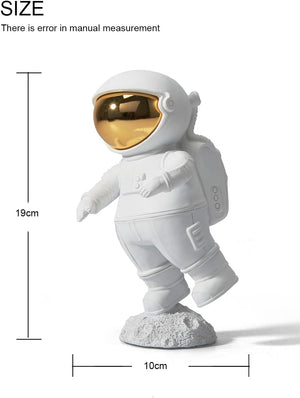 Astronaut Figurine Sculpture Home Decor Modern Statue Table Centerpiece Crafts Polyresin Arts Gifts White 7.5 inch