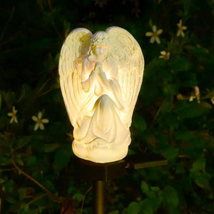 Guardian Angel Garden Decor Solar Walkway Light Outdoor Yard Statues