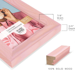 4x6 inch Picture Frame Sunset Pink Wood Grain Frame, High-end Modern Style, Made of Solid Wood and High Definition Glass