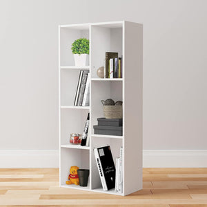 7 Cube Organizer Bookcase, White, 9.25 x 19.49 x 41.73 inch