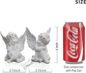 Set of 2 Cherubs Angels Resin Garden Statue Figurine Decor