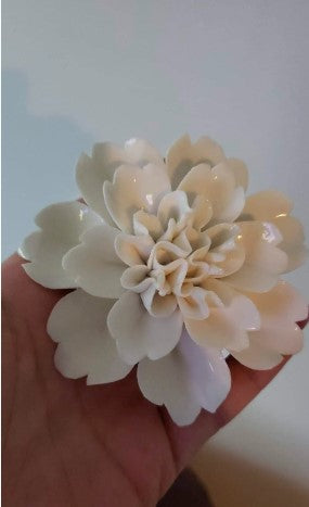 Ceramic Wall Flowers 3D Handmade Art Decor Wall Hanging Decorative White Peony