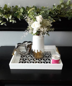 White Gold Ceramic Flower Vase Modern Decorative Handmade Gold-Tone-Mouth Vase
