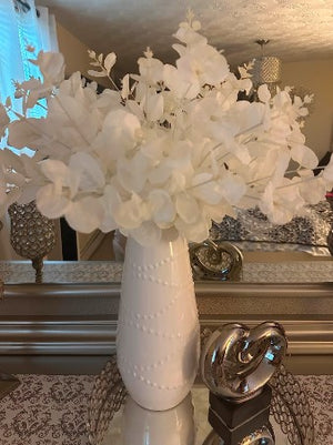 2 Inch High White Textured Ceramic Vase Ideal Gift for Weddings Party Home Spa Settings