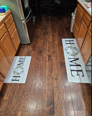 2PCS Farmhouse Anti Fatigue Kitchen Rugs Non-Skid Waterproof Kitchen Floor Mat Cushioned