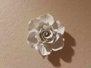 Rose Ceramic Flower Wall Decor Artificial 3D Flower Wall Art Home Decor