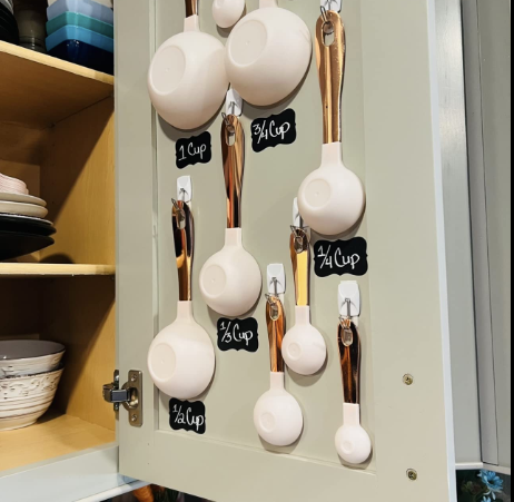 12 PC Measuring Cups Set and Measuring Spoon Set with Copper Coated Stainless Steel Handles, White