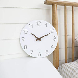 12" Wood Wall Clock Non-Ticking Sweep Movement Decorative Home Decor